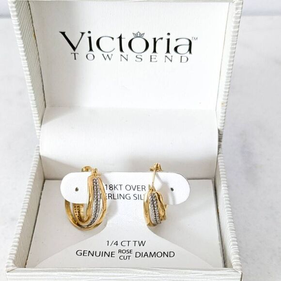 Victoria Townsend 18K Gold Over Sterling Silver Hoop Earrings - Picture 2 of 3